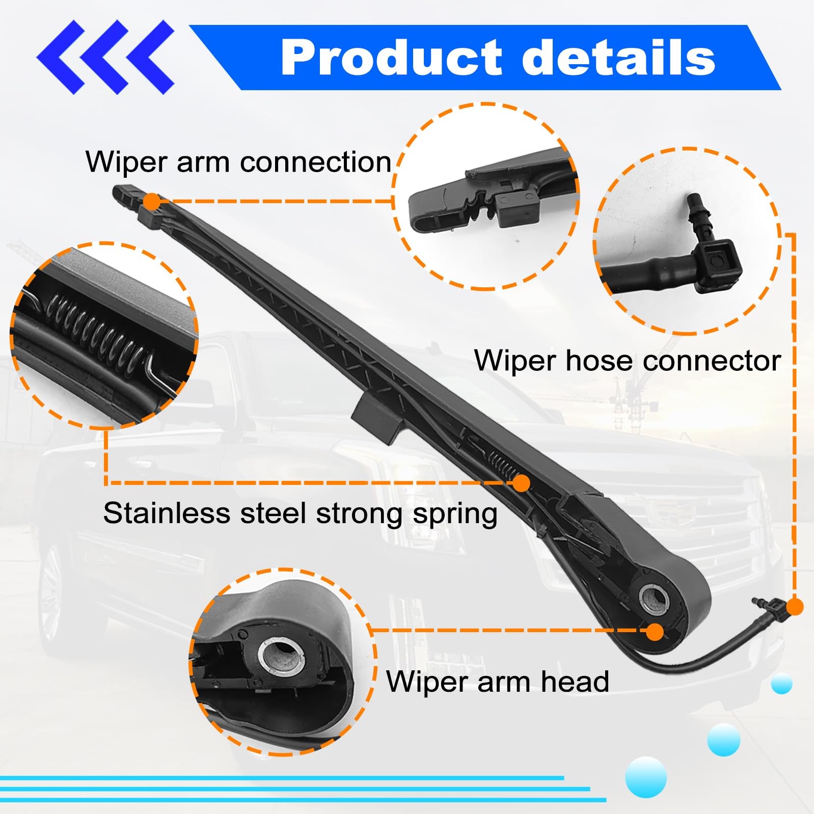 15277756 Rear Window Wiper Arm Blade Set Replacement for Cadillac Escalade,chevy