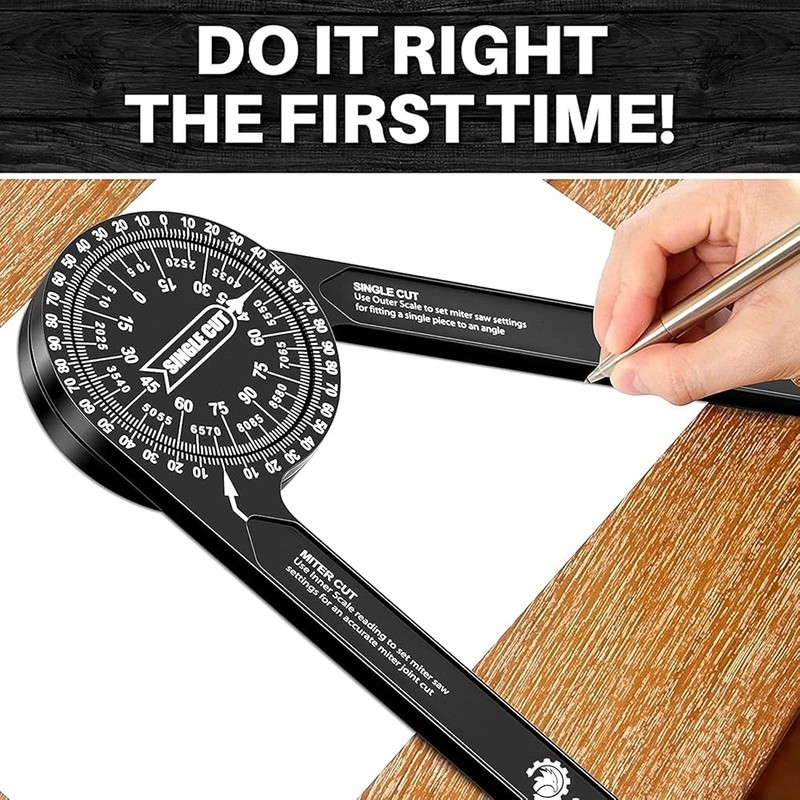 Miter Saw Protractor Precision Angle Measurement Tool Carpentry Crown Molding US
