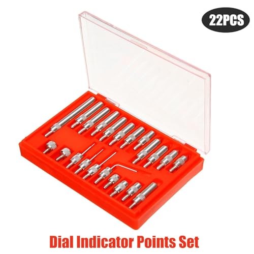 Threaded Point Tip Set, 22 Pcs Dial Indicator Point Steel Probe Test End Tips
