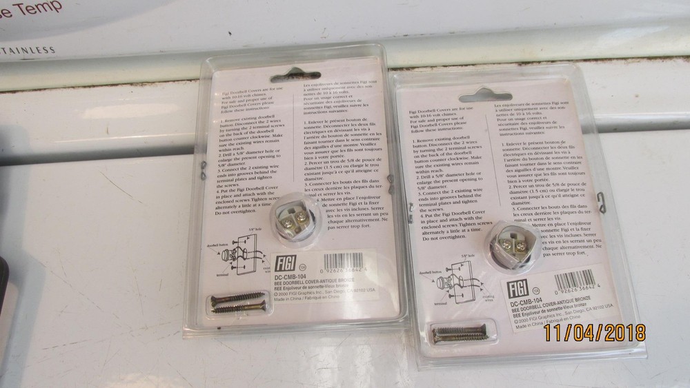 2 Figi Hand Cast Solid Brass Doorbell Covers Free Priority Mail Ship