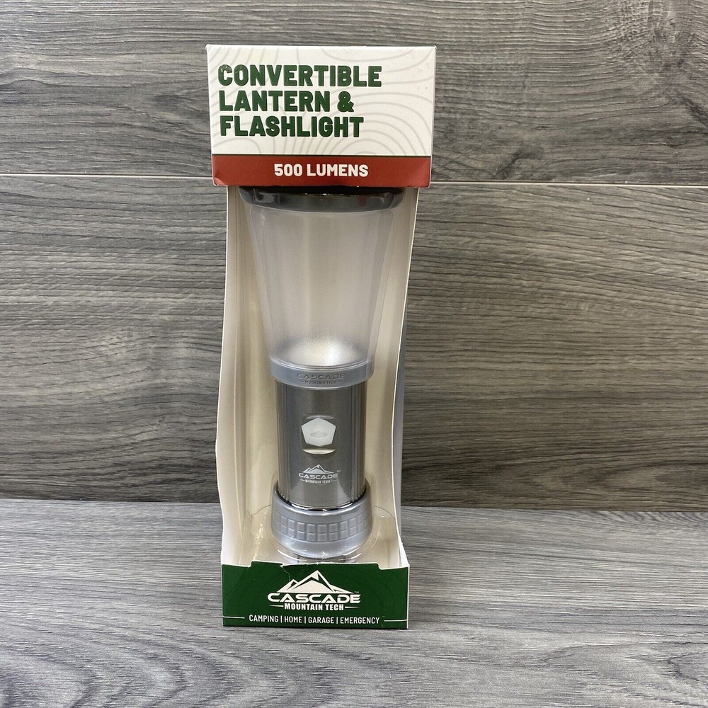 Cascade Mountain Tech 500 Lumens LED Convertible Lantern & Flashlight Lt Gray