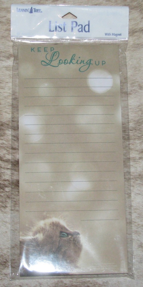LEANIN TREE "Keep Looking Up"~Sweet Kitten~Magnetic List NotePad~#61795