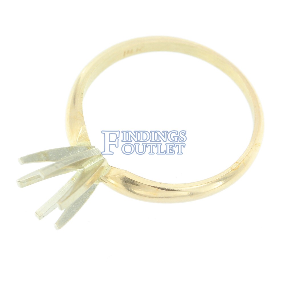 14K Yellow Gold Round Engagement Solitaire Ring 6 Prong Mounting Solid Setting