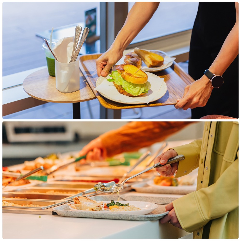 3Pcs 12.2"x8.7" Plates Rectangular Dinner Plates Reusable, Khaki