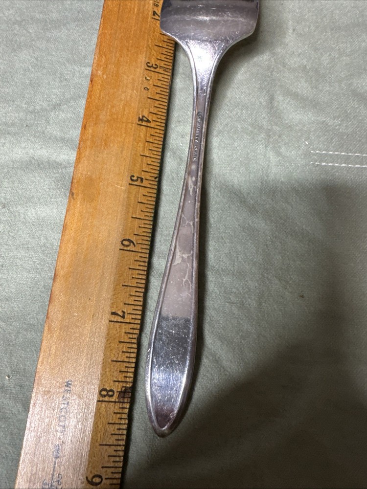 ONEIDA c1917 ADAM SILVERPLATED LARGE "8 3/8" COLD MEAT/ SERVING FORK