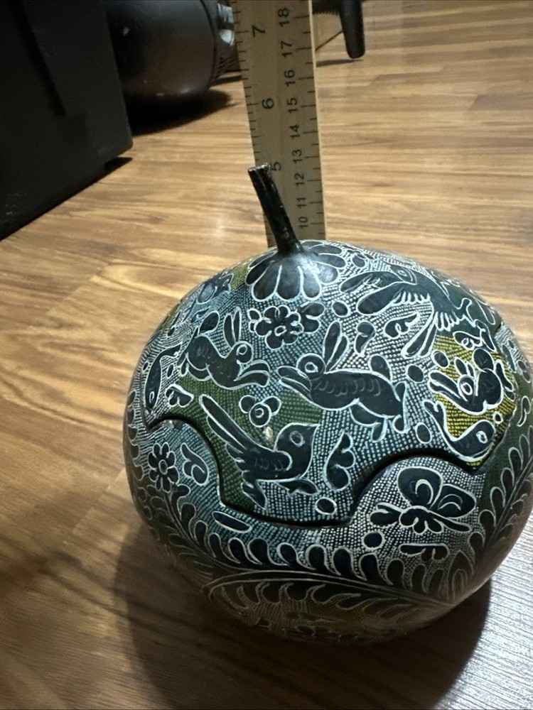 Gourd Blue With Animals Painted All Over
