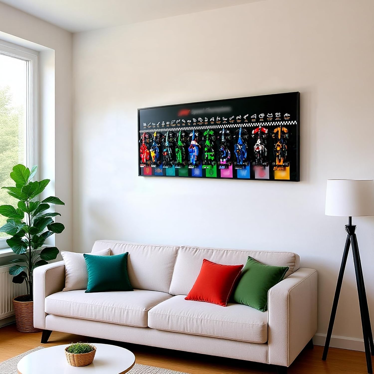 43" Aluminum Display wall mount for Entire LEGO Speed Champions F1 Collection