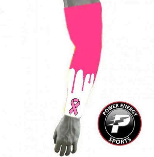 Breast Cancer Ribbon Compression Arm Sport Sleeve Baseball Football I Bleed Pink