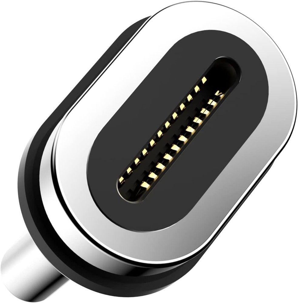 24pins Magnetic USB C Connector Tips Head (3 Only Tips-3Pack*Black-Silver