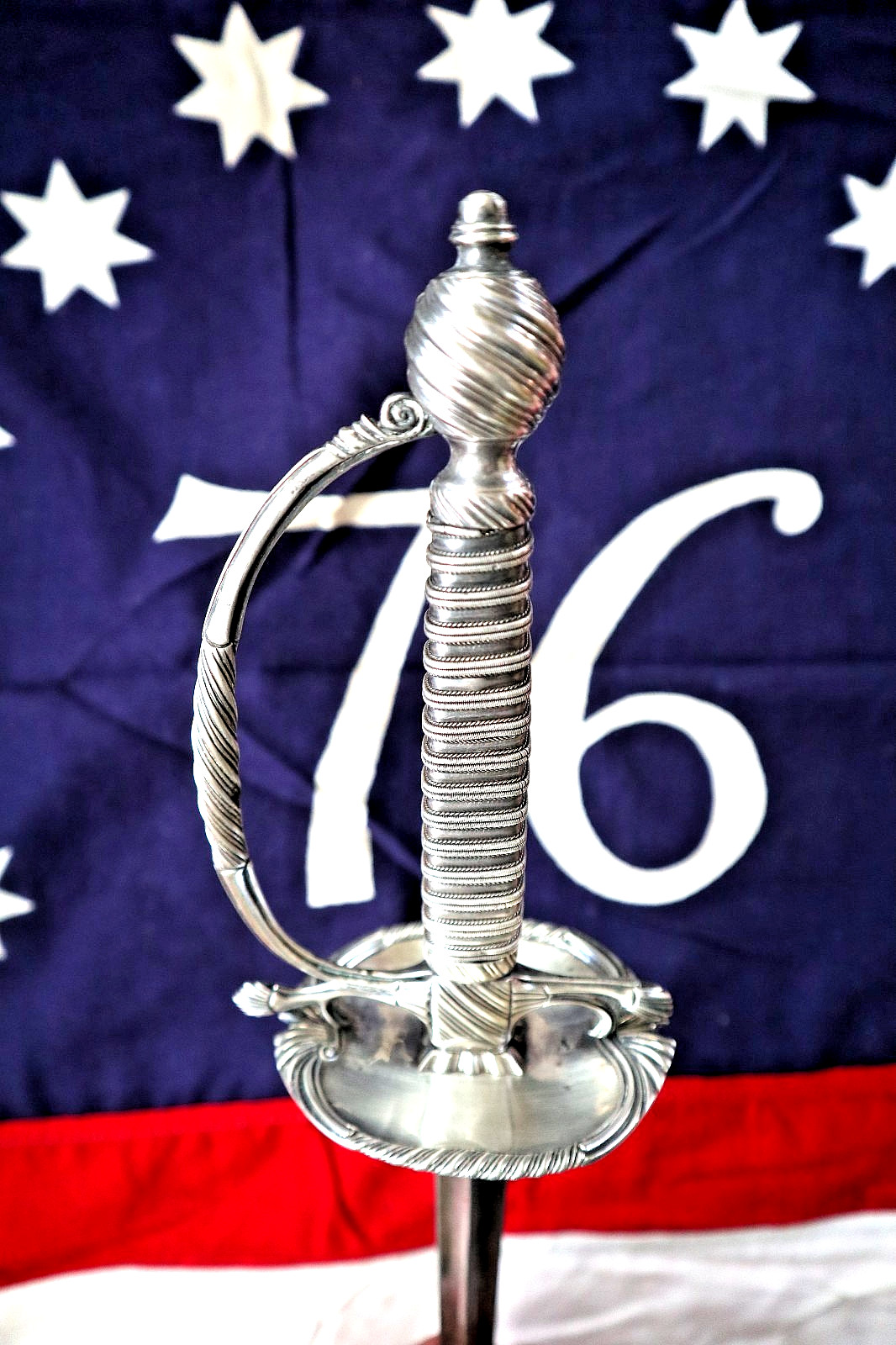 REVOLUTIONARY WAR BRITISH SILVER HILT SMALL SWORD HALLMARKED CIRCA 1770