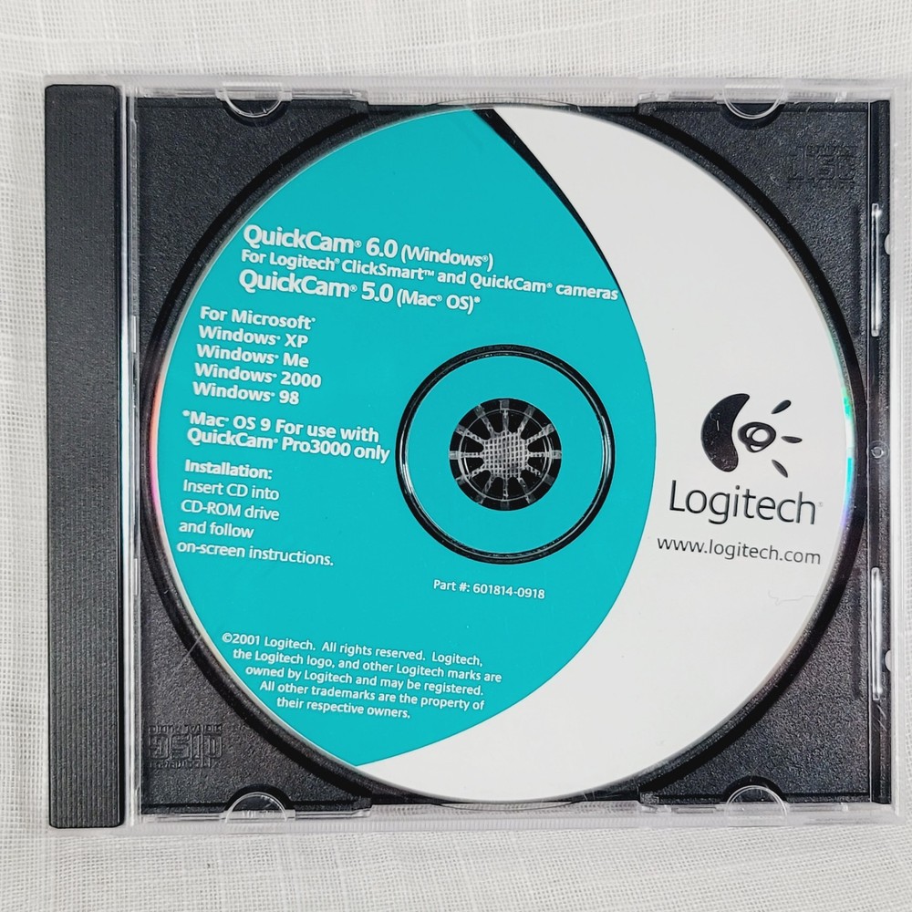 Logitech 6.0 (Win) 5.0 (Mac) Driver Installation Disc For ClickSmart & QuickCam