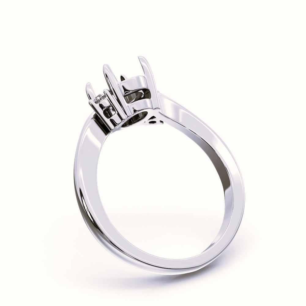 Silver Ring Blank, Oval 5x7mm – Celtic Bezel Setting Ring Mounting | Rhodium