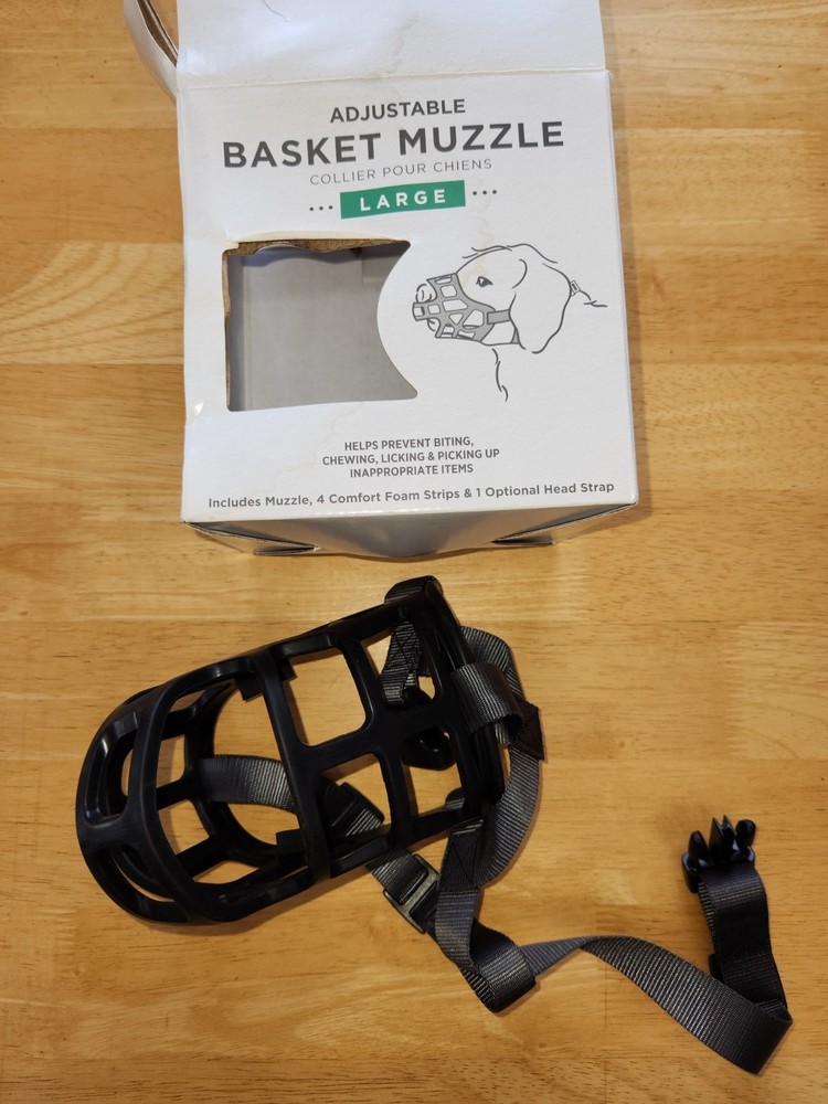 adjustable basket muzzle for dogs large black