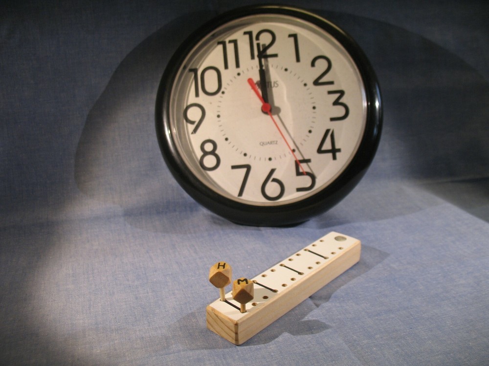 BW Binary Digital Horizonal/Vertcl Interchangeable Clock Time Marker Artist Made