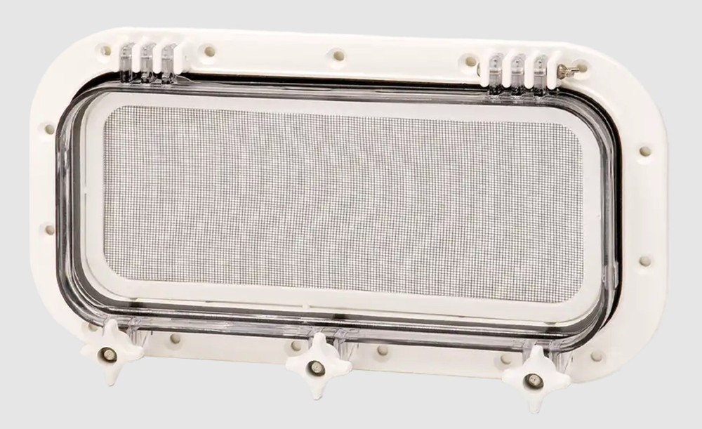 Bomar Gray Series Rectangular Opening Molded Portlight