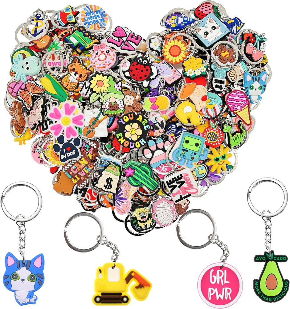 Bulk Keychains 20Pcs Random Different Keychain Lot Lovely Cool Key Chains f