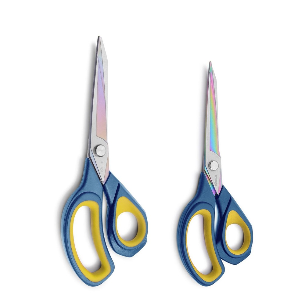 2 Pack Sharp Fabric Scissors - Heavy Duty Scissors All Purpose, Titanium Coat...