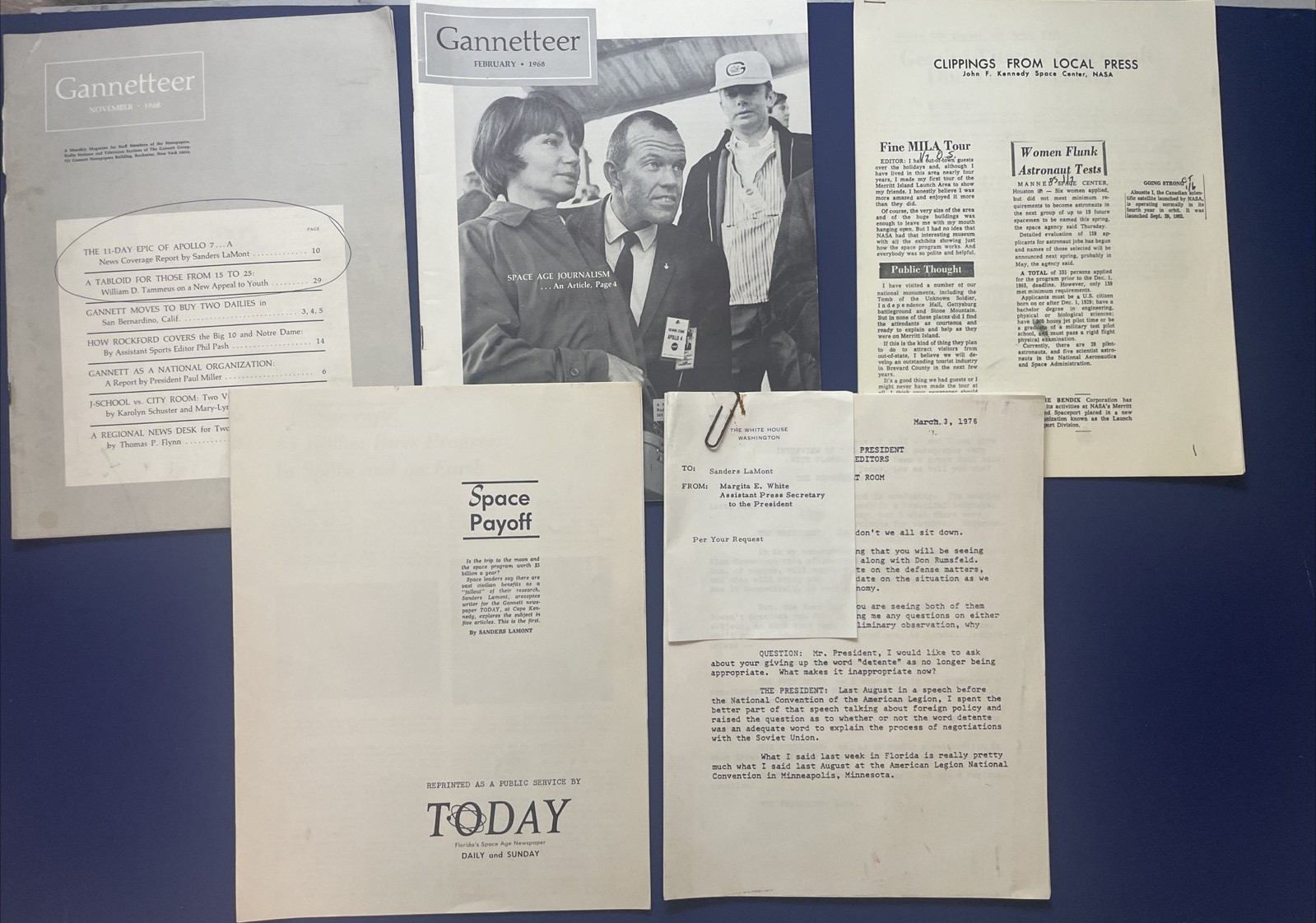 Vintage NASA Space Collectible Lot/Scrapbook - Sanders LaMont Aerospace Writer