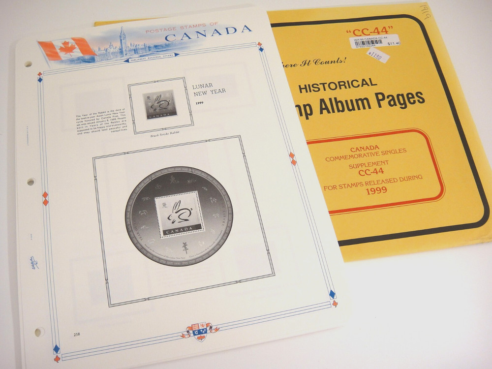 White Ace 1999 Canada Commemorative Singles Stamp Supplement CC-44