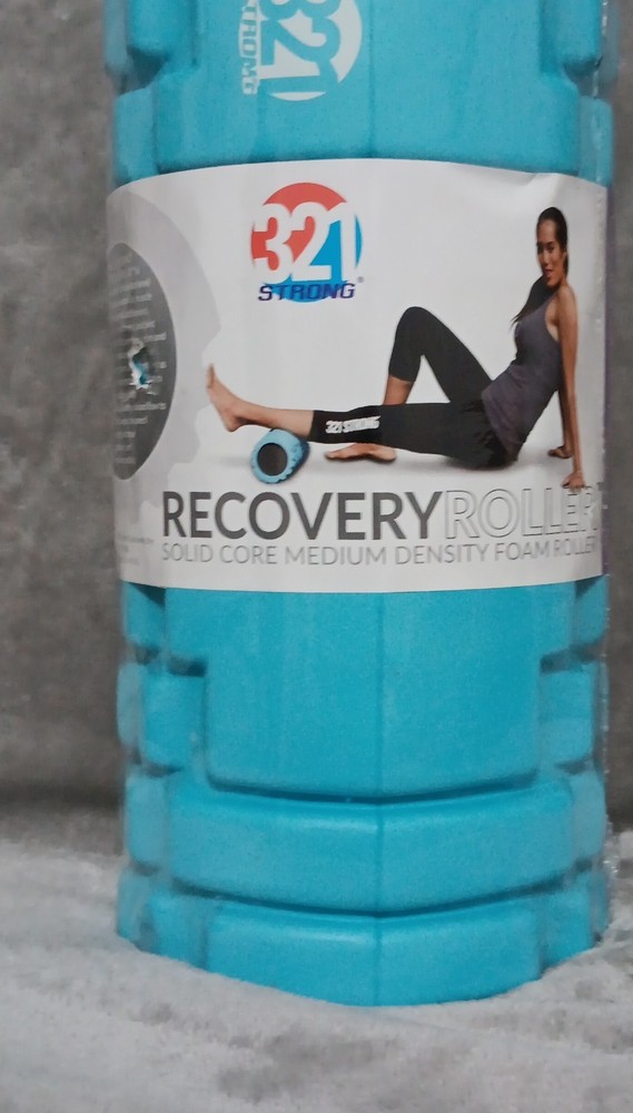 321 Strong Recovery Roller Foam Roller Aqua Solid Core Medium Massage Grid