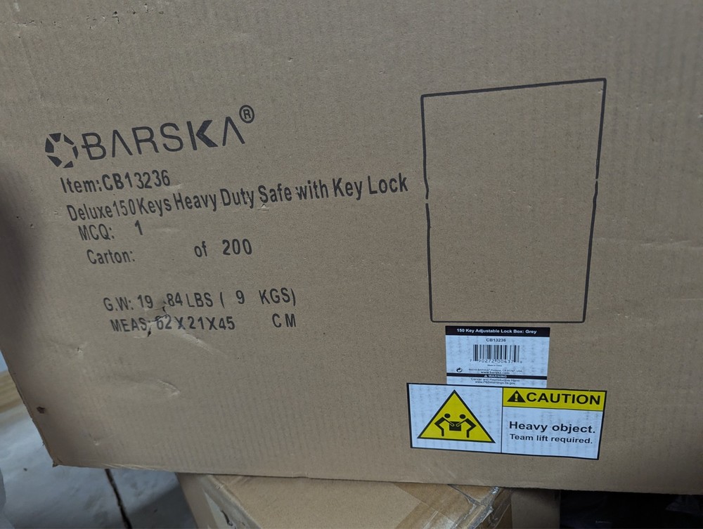 new Barska 150 Keys Adjustable Key Lock Box Grey