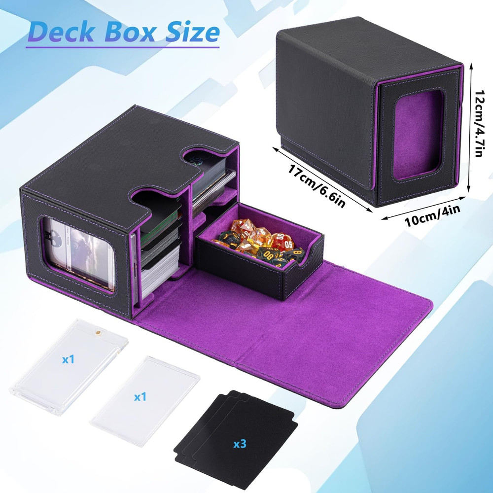 MTG Deck Box for Commander with Dice Tray,Designed for MTG Commander Card Deck B