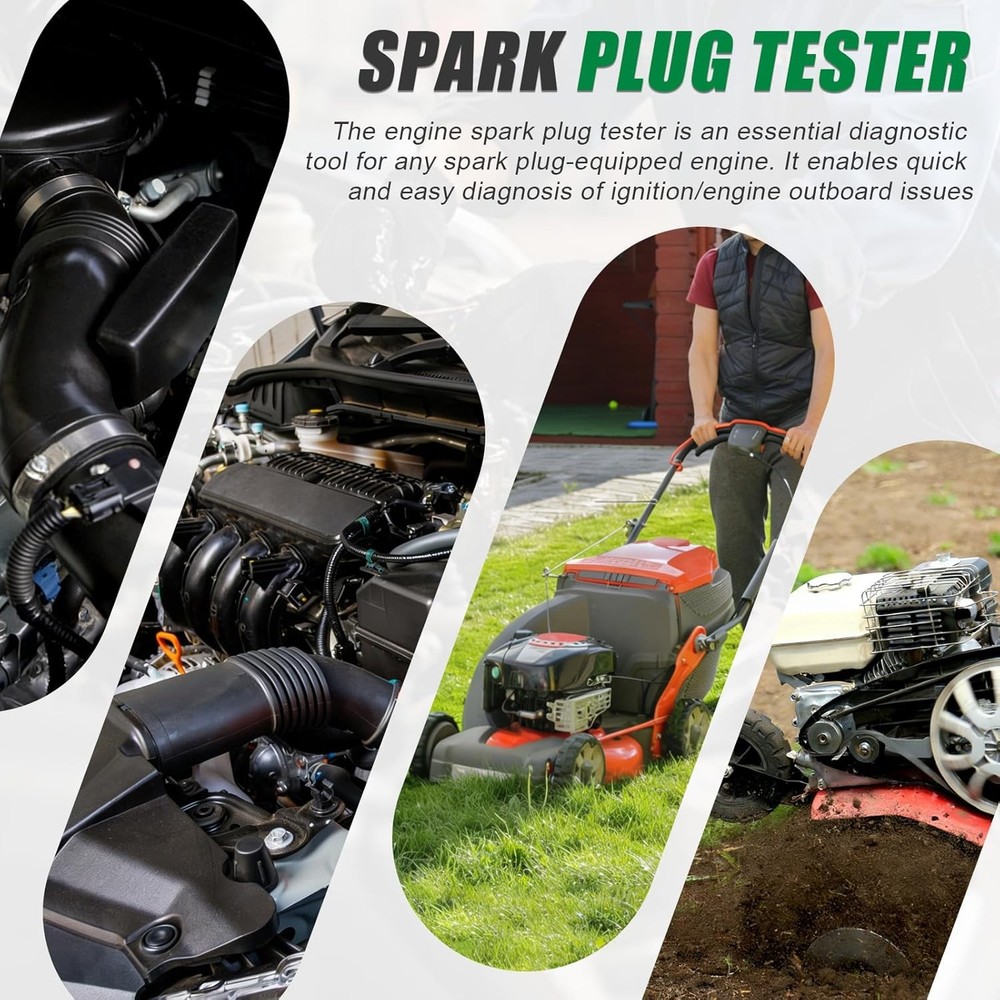 2PCS Spark Plug Tester, Inline Spark Tester, Ignition Coil Tester Tool for Engin