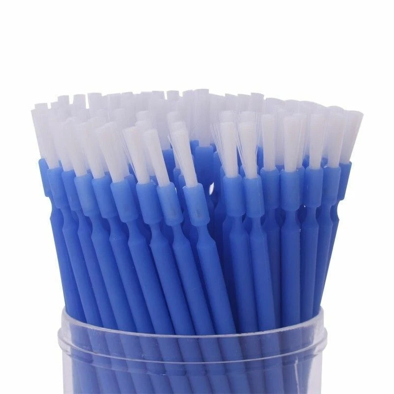 Dental Disposable Micro Brush Bendable Applicator Tips Long Shank Handle Blue