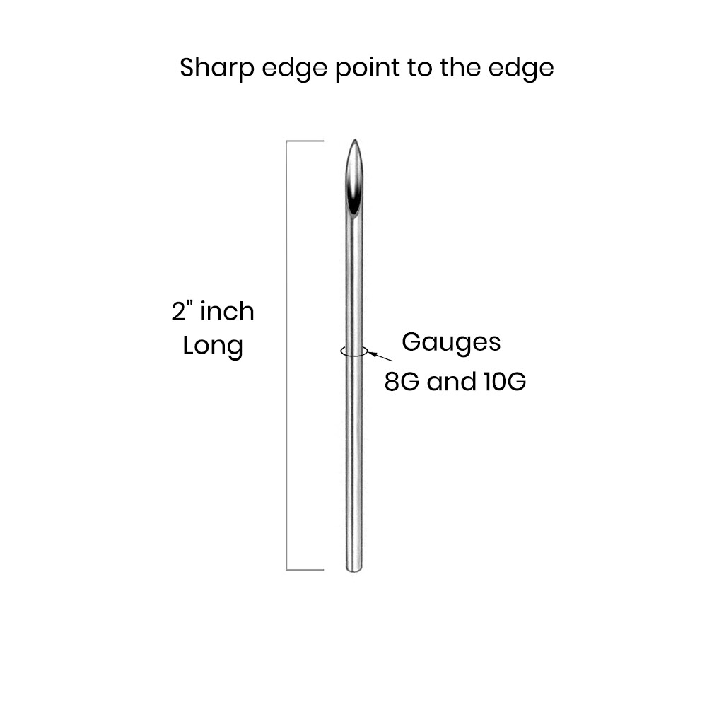 Piercing needles straight 2" sealed and sterilized individually pack box 50