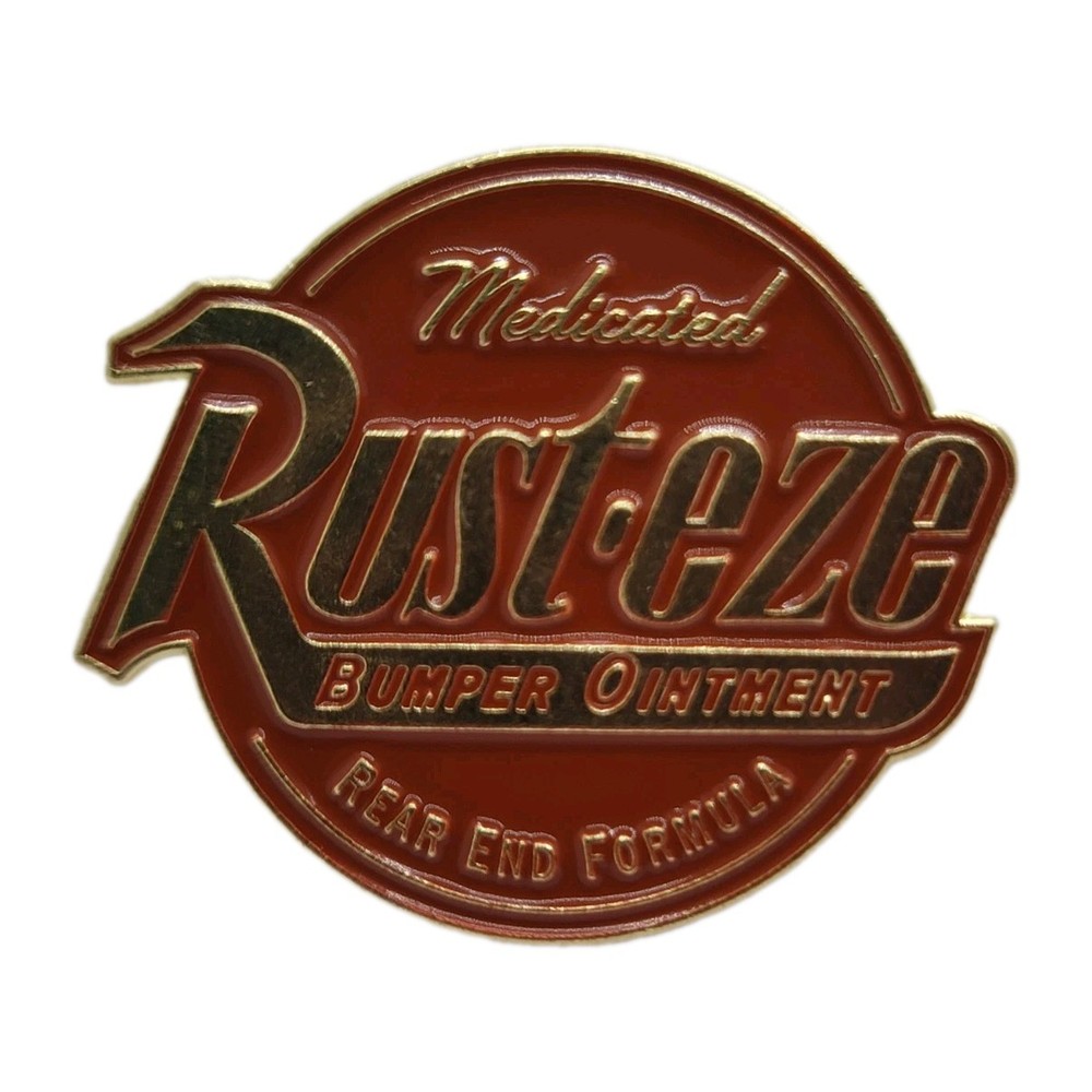 Rusteze Medicated Bumper Ointment Logo Round Enamel Pin – Rear End Formula Cars