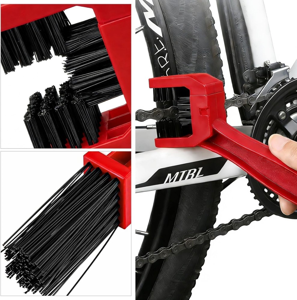 Multi-Functional Chain Brush with Three-Sided & Long Bristles for Easy Cleaning