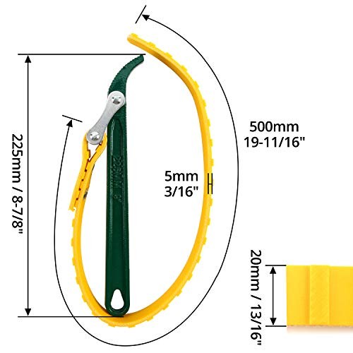 9" Belt Strap Wrench, Multi-Purpose Adjustable Strap Oil Filter 9" (1 pack)