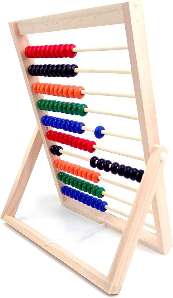 Wooden Counting Number Frame, 10 Rows Abacus for Kids Learning Math