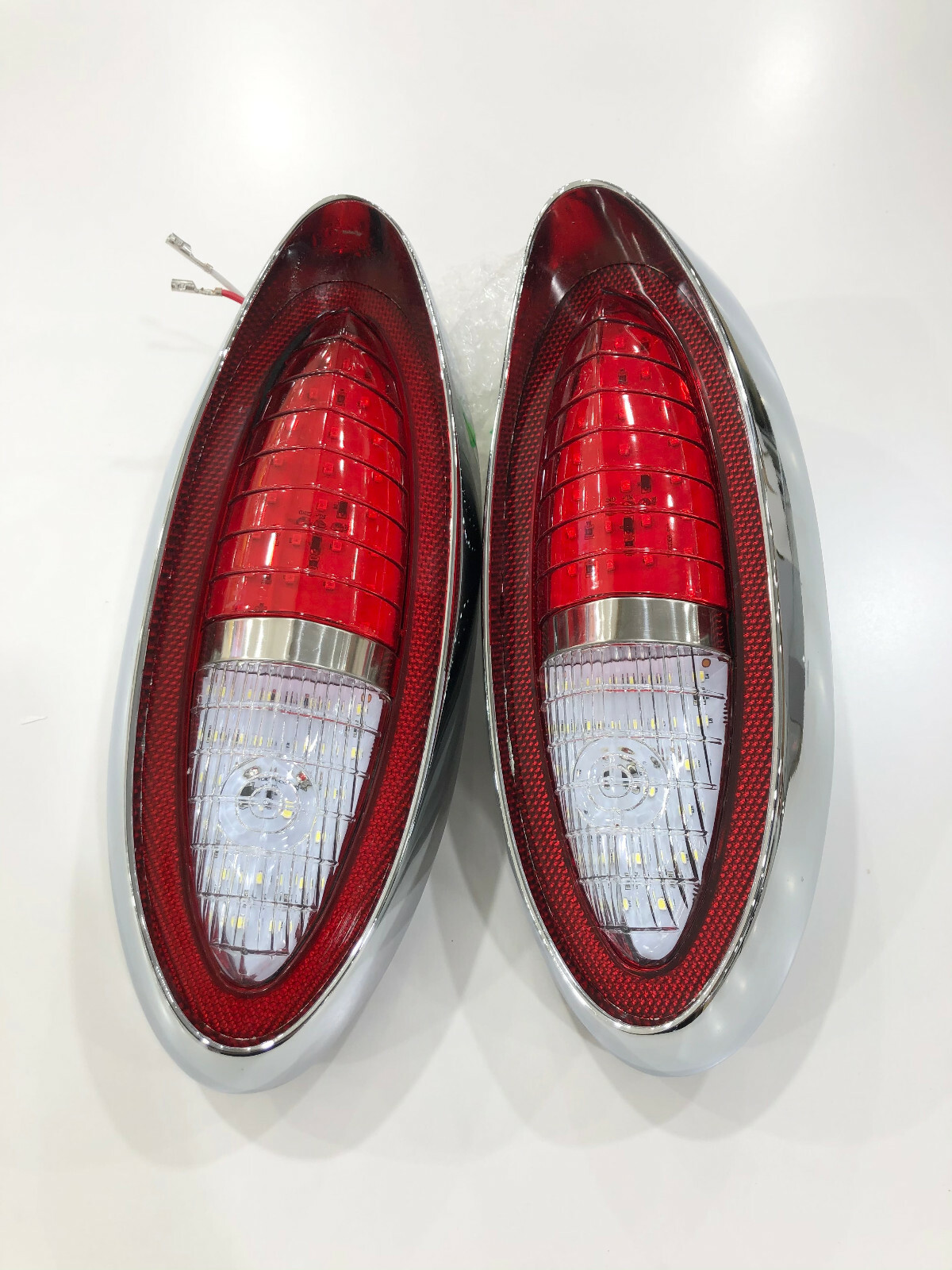 LED TAILLIGHT ,Cars Complete (PAIR )FITS 1954 CHEVROLET Chrome DAMAGE