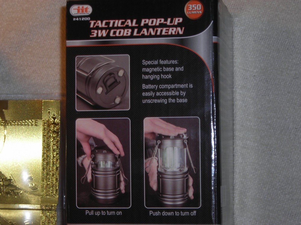 TACTICAL COB LED Ultra Bright Pop Up Extendable Lantern New in box!