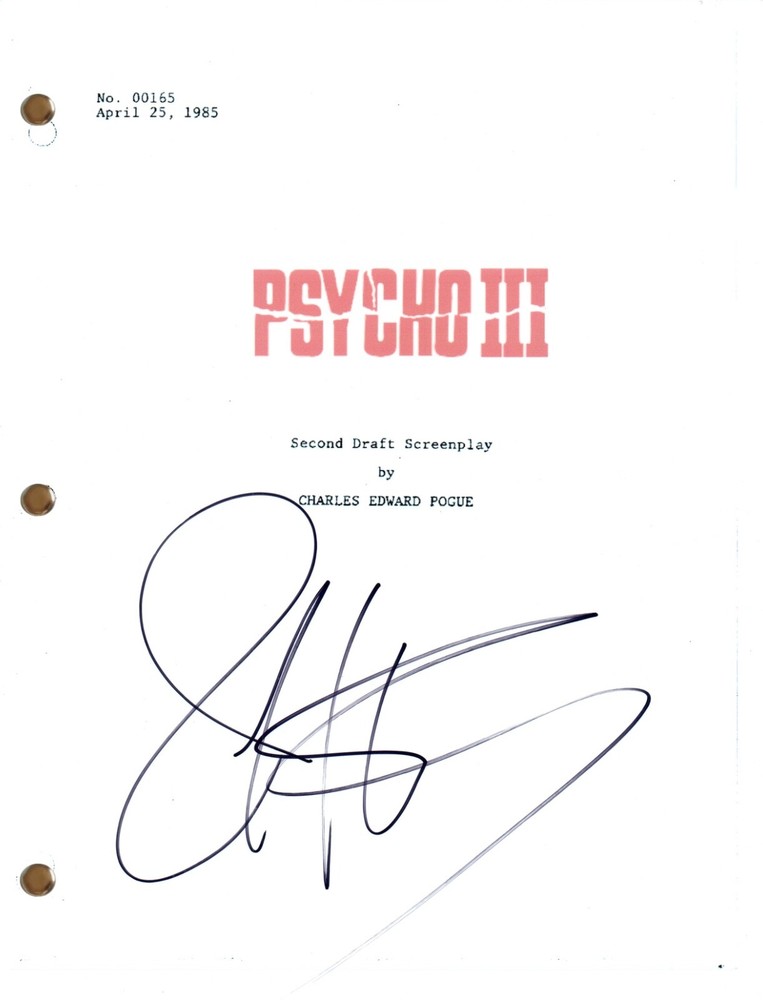 Jeff Fahey Signed Autograph Psycho III Movie Script Full Screenplay Horror COA