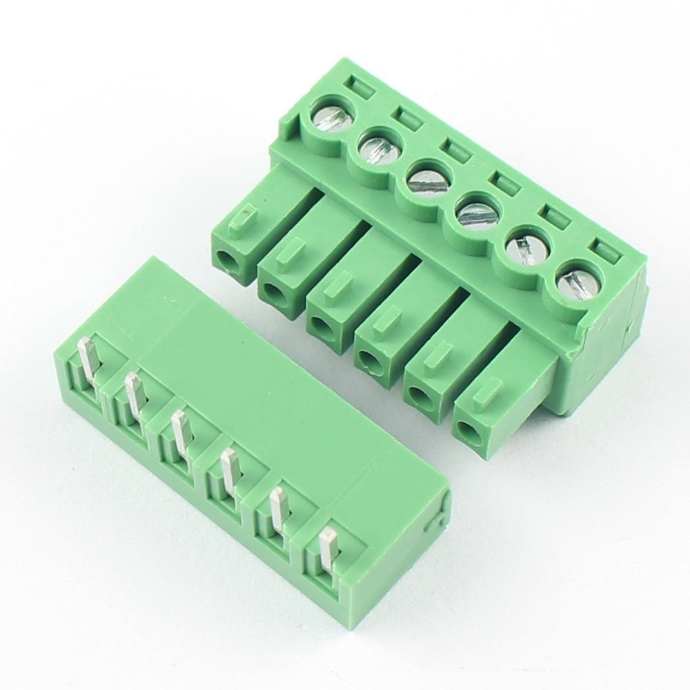 1Pcs 3.81mm Pitch 6 Pin Right Angle Screw Terminal Block Pluggable Connector