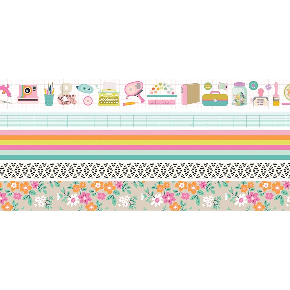 Simple Stories Let's Get Crafty Washi Tape 5/Pkg
