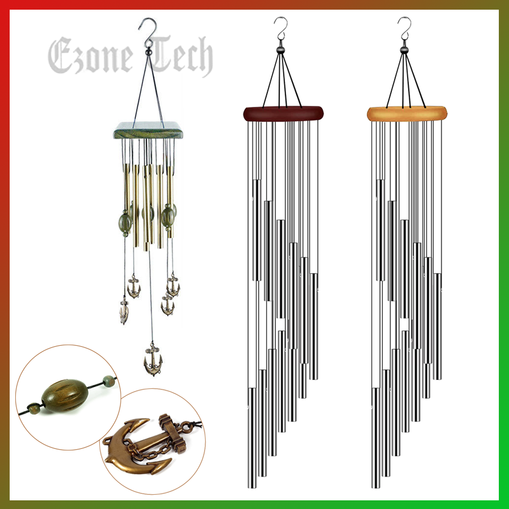 Wind Chimes Large Outdoor Deep Tone Chapel Bells 12 Tubes Gift Decor for Balcony