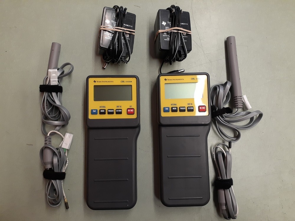 (2) Texas Instruments CBL System Laboratory Data Collector + Adapters