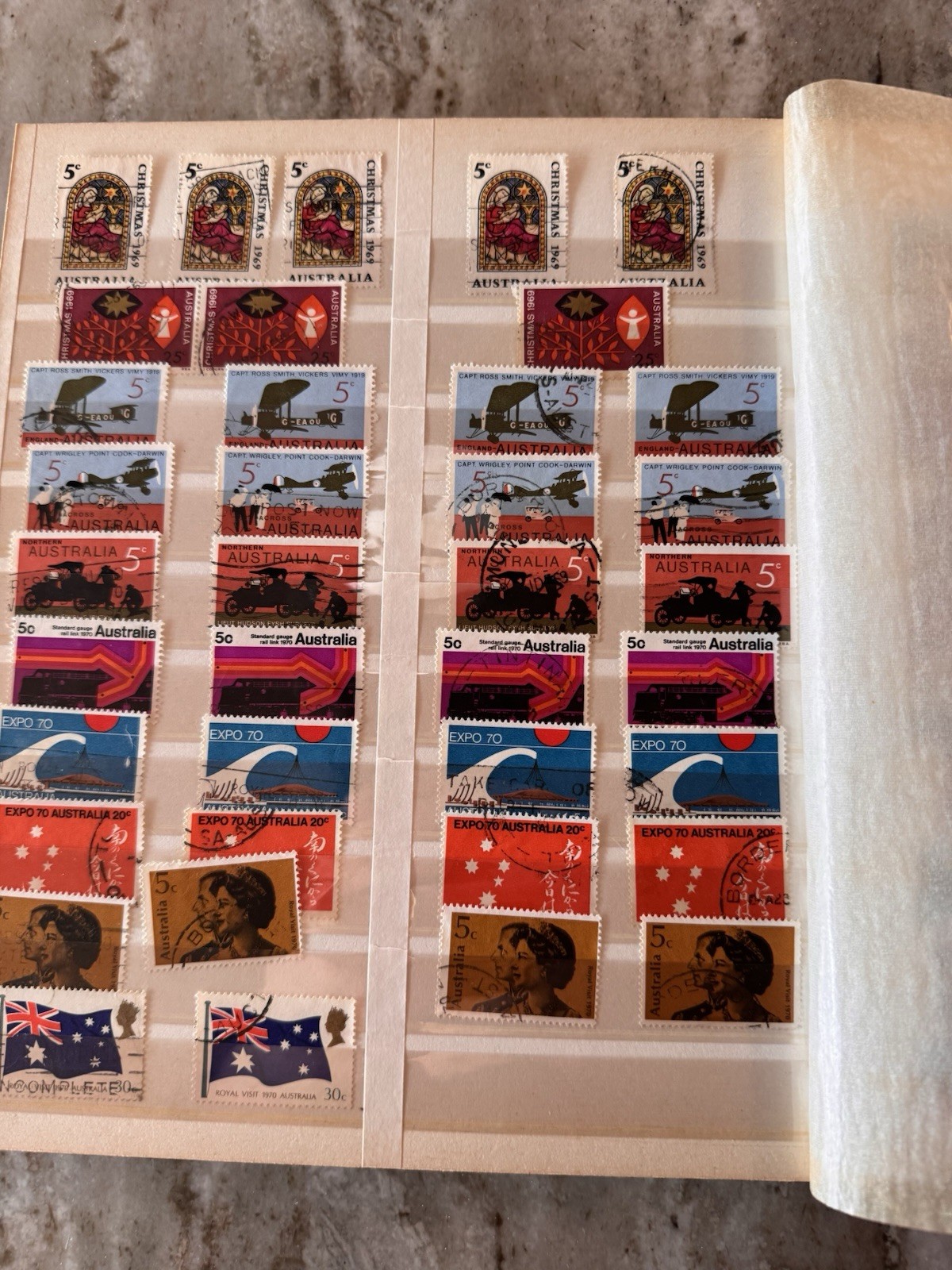 Australia Stamp Album. 1940’s - 70. SG, well populated. Roos, Royalty, Sport…