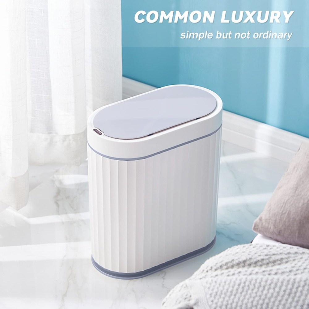 ELPHECO Bathroom Trash can Motion Sensor, Automatic Garbage 2 gallon, Grey