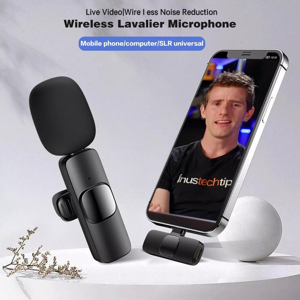 Lavalier Microphone Wireless Audio Video Recording Mini Mic For Android