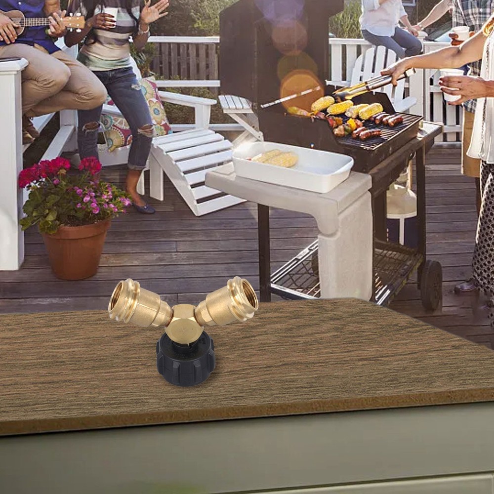 Multi Purpose Propane Tank Adapter Tee for Various Propane powered Devices