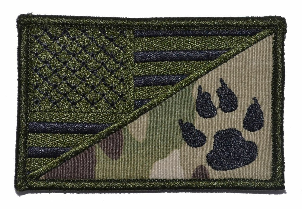 K9 Tracker Paw USA Flag - 2.25x3.5 Patch