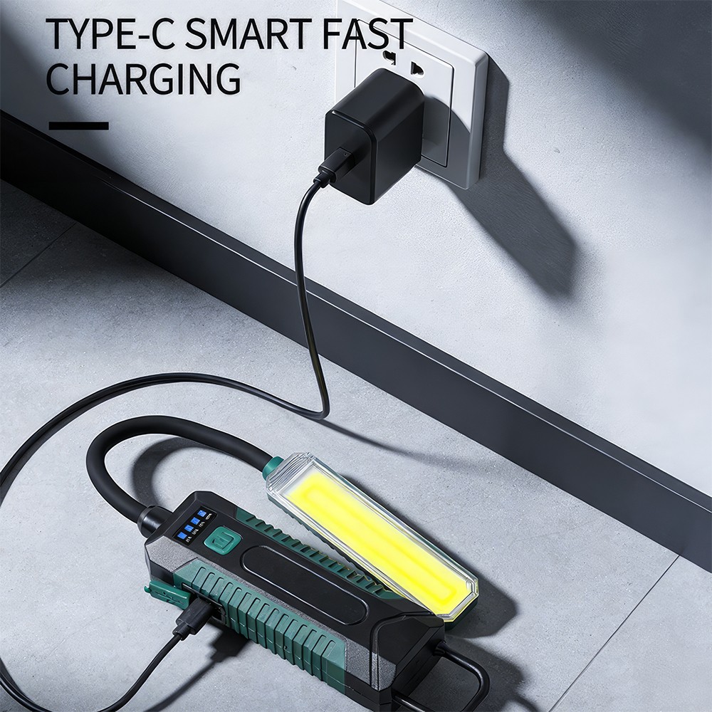 LED Work Light with Flexible Gooseneck Rechargeable Flashlight for Repairs