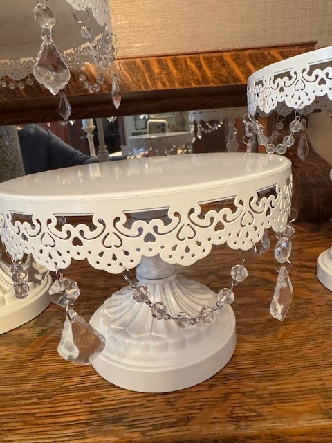 Three-Piece White Dessert Display Set: