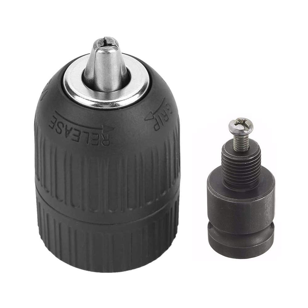213mm Capacity Keyless Drill Chuck Adapter, 1/220UN Mount Thread Impact Quick...