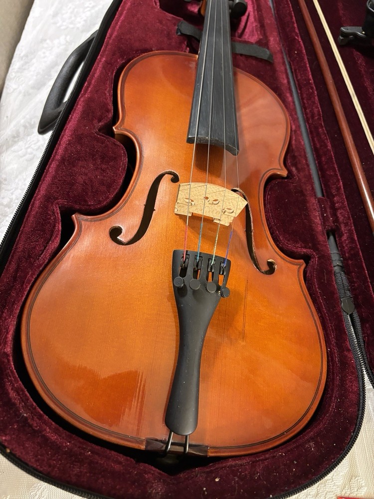 4/4 Full Size Violin Outfit w Case Bow Chin Rest Extras String Kit