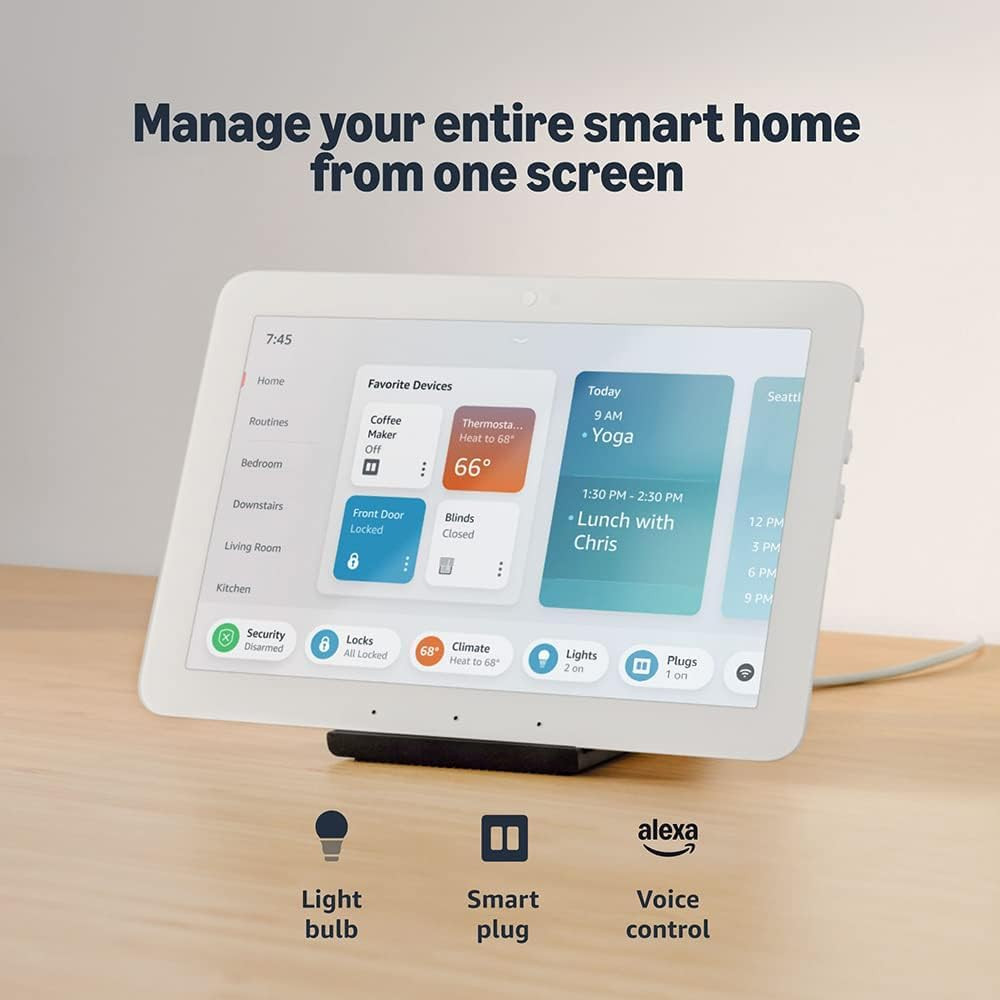 Smart Home Starter Kit | Includes Echo Hub, Smart Plug and 4 Basics Smart Bulbs,